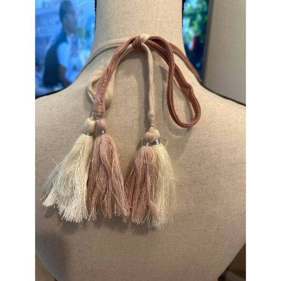 Women’s Ocean Drive Boho Tie Dye Tank Top W/ Tassels. Size Medium - Picture 3 of 4